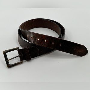Vintage Brown Leather Belt 44‎